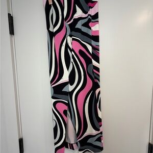 Emilio Pucci Pink and Black Midi Skirt